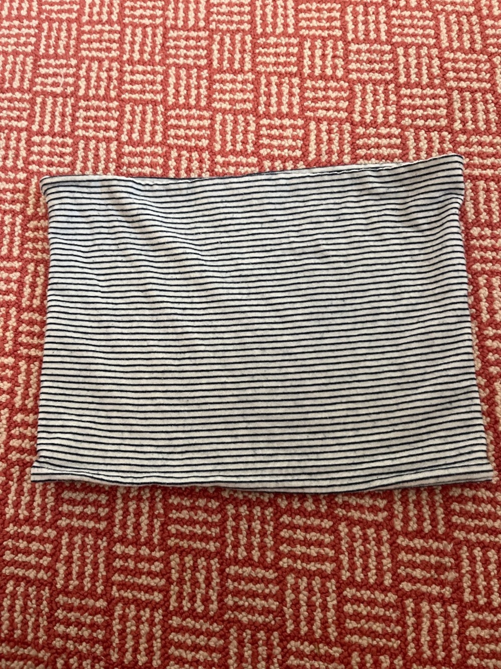 Brandy Melville white and navy striped tube top